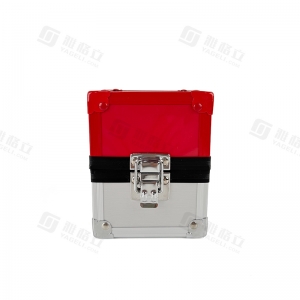 Rote und silberne Metall-Gartenbox mit sicherem Verriegelungsmechanismus 