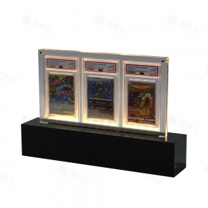 3-fach LED-beleuchtete Acryl-Displayständer für bewertete PSA-Karten 