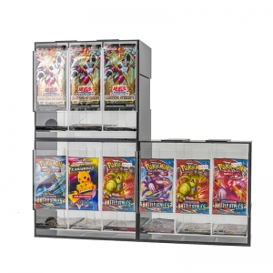 Stapelbarer 3-Fach schwarzer Acryl-Boosterpack-Spender 