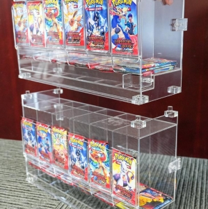 Stapelbarer transparenter 6-Fach-Acryl-Dispenser für Trading Card Booster Packs 