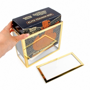 Luxuriöse goldene Spiegel-Acryl-ETB-Box mit Magnetgehäuse 