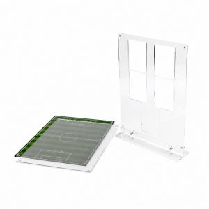Magnetischer Acryl-Sammelkarten-Ausstellungsrahmen mit Fußballfeld-Hintergrund 