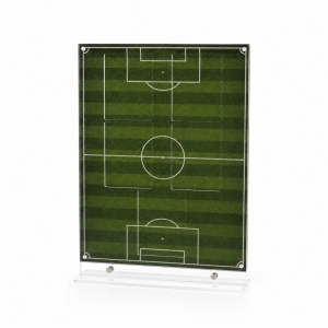 Magnetischer Acryl-Sammelkarten-Ausstellungsrahmen mit Fußballfeld-Hintergrund 