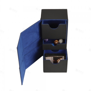 YAGELI PU-Kunstleder-Deckbox mit Würfelhalter 