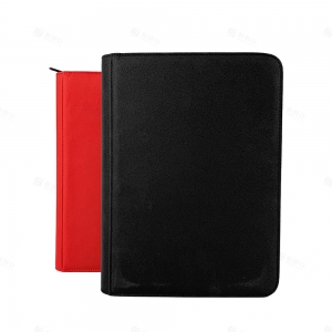 Schwarzer PU-Leder-Sammelkartenordner mit 9 Fächern 