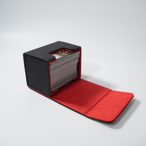 PU-Leder-Deckbox für Sammelkarten, Kapazität für über 100 Karten, schützender TCG-Deckhalter 