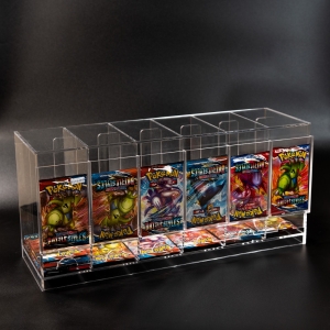 Transparenter Acryl-Booster-Pack-Spender mit 6 Fächern, stapelbarer Sammelkarten-Pack-Halter 